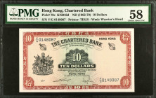 (t) HONG KONG. The Chartered Bank. 10 Dollars, ND (1962-70). P-70c. PMG Choice About Uncirculated 58.

Estimate: USD 50-100
