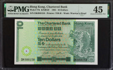 (t) HONG KONG. The Chartered Bank. 10 Dollars, 1981. P-77b. PMG Choice Extremely Fine 45.

Estimate: USD 50-100