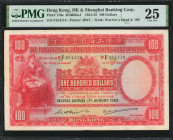 (t) HONG KONG. The Hong Kong & Shanghai Banking Corporation. 100 Dollars, 1952. P-176e. PMG Very Fine 25.

PMG comments "Foreign Substance."

Esti...