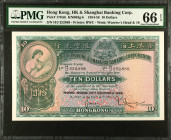 (t) HONG KONG. The Hong Kong & Shanghai Banking Corporation. 10 Dollars, 1954-58. P-179Ab. PMG Gem Uncirculated 66 EPQ.

Dated December 20th, 1955....