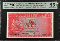 HONG KONG. The Hong Kong & Shanghai Banking Corporation. 100 Dollars, 1972. P-185a. PMG About Uncirculated 55 EPQ.

Estimate: USD 75-125