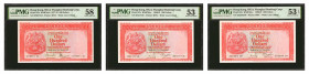 (t) HONG KONG. Lot of (3). Hong Kong & Shanghai Banking Corporation. 100 Dollars, 1977-81. P-187a & 187c. PMG About Uncirculated 53 to Choice About Un...