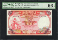 (t) HONG KONG. Mercantile Bank Limited. 100 Dollars, 1974. P-245. PMG Gem Uncirculated 66 EPQ.

Estimate: USD 200-400
