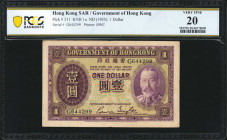 (t) HONG KONG. Government of Hong Kong. 1 Dollar, ND (1935). P-311. PCGS Banknote Very Fine 20.

PCGS Banknote comments "Ink Stamp."

Estimate: US...