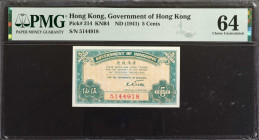 HONG KONG. Government of Hong Kong. 5 Cents, ND (1941). P-314. PMG Choice Uncirculated 64.

Estimate: USD 75-100