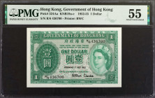HONG KONG. Government of Hong Kong. 1 Dollar, 1952-55. P-324Aa. PMG About Uncirculated 55.

Estimate: USD 40-60