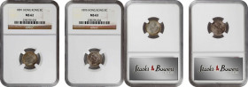 (t) HONG KONG. Duo of (5 Cents), 1891-95. London Mint. Victoria. Both are NGC Certified.

1) 1891. NGC MS-62. KM-5; Mars-C8. 2) 1895. NGC MS-63. KM-...