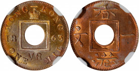 (t) HONG KONG. Mil, 1863. London Mint. Victoria. NGC MS-65 Red.

KM-1; Prid-193; Mars-C1.

Estimate: USD 100-200