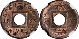 HONG KONG. Mil, 1863. London Mint. Victoria. NGC MS-64 Red Brown.

KM-1; Prid-193; Mars-C1.

Estimate: USD 100-200