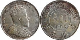 HONG KONG. 50 Cents, 1904. London Mint. Edward VII. PCGS AU-55.

KM-15; Prid-14; Mars-C35.

Estimate: USD 500-750