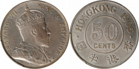 HONG KONG. 50 Cents, 1905. London Mint. Edward VII. PCGS Genuine--Cleaned, Unc Details.

KM-15; Prid-15; Mars-C35.

Estimate: USD 200-300