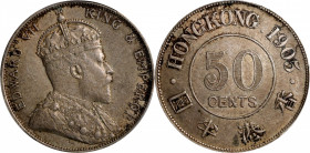 HONG KONG. 50 Cents, 1905. London Mint. Edward VII. PCGS AU-55.

KM-15; Prid-15; Mars-C35.

Estimate: USD 200-400