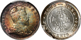 HONG KONG. 5 Cents, 1904. London Mint. Edward VII. PCGS MS-64.

KM-13; Prid-152; Mars-C9.

Estimate: USD 75-150