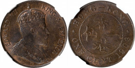 HONG KONG. Cent, 1903. London Mint. Edward VII. NGC MS-64 Brown.

KM-11; Prid-180; Mars-C4.

Estimate: USD 60-100