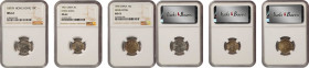 (t) HONG KONG. Trio of Silver Minors (3 Pieces), 1897-1904. All NGC Certified.

1) 10 Cents. 1897-H. Heaton Mint. Victoria. MS-61. KM-6.3. 2) 10 Cen...