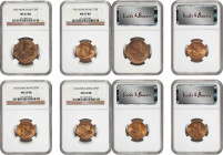 HONG KONG. Quartet of Cents (4 Pieces), 1926-34. George V. All NGC Certified.

1) 1926. MS-63 Red Brown. KM-16. 2) 1931. MS-65 Red. KM-17. 3) 1933. ...