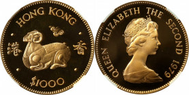 (t) HONG KONG. 1000 Dollars, 1979. Lunar Series, Year of the Goat. Elizabeth II. NGC PROOF-68 Ultra Cameo.

KM-45; Fr-5.

Estimate: USD 800-1200