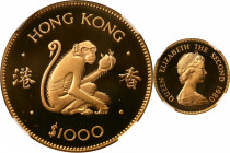 (t) HONG KONG. 1000 Dollars, 1980. Lunar Series, Year of the Monkey. Elizabeth II. NGC PROOF-69 Ultra Cameo.

KM-47; Fr-6.

Estimate: USD 800-1200
