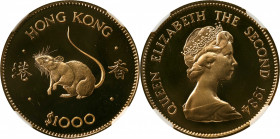 (t) HONG KONG. 1000 Dollars, 1984. Lunar Series, Year of the Rat. Elizabeth II. NGC PROOF-68 Ultra Cameo.

KM-52; Fr-10.

Estimate: USD 800-1200