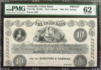 AUSTRALIA. The Union Bank. 10 Pounds, 1892. P-Unlisted. Proof. PMG Uncirculated 62 Net. Printer's Annotations, Previously Mounted.

(UNL101p). PVR2c...