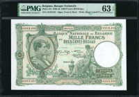 BELGIUM. Banque Nationale de Belgique. 1000 Francs-200 Belgas, 1939-44. P-110. PMG Choice Uncirculated 63 EPQ.

Estimate: USD 200-400