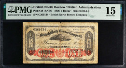 BRITISH NORTH BORNEO. The British North Borneo Company. 1 Dollar, 1936. P-28. PMG Choice Fine 15.

Estimate: USD 100-200