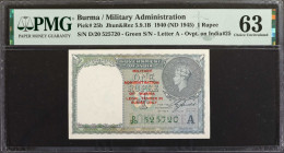 BURMA. Military Administration of Burma. 1 Rupee, 1940 (ND 1945). P-25b. PMG Choice Uncirculated 63.

Estimate: USD 100-150