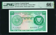 CYPRUS. Central Bank of Cyprus. 500 Mils, 1979. P-42c. PMG Gem Uncirculated 66 EPQ.

Estimate: USD 75-125