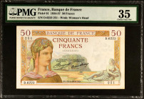 FRANCE. Banque De France. 50 Francs, 1934-37. P-81. PMG Choice Very Fine 35.

Estimate: USD 100-150