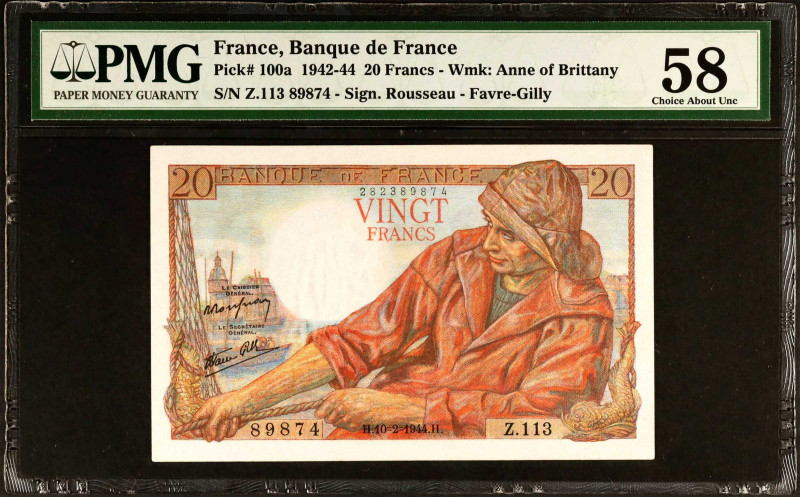 FRANCE. Lot of (3). Banque De France. 20, 200 & 500 Francs, 1945-87. P-100a, 129...