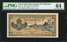 FRENCH INDO-CHINA. Banque De L'Indo Chine. 20 Piastres, ND (1942-45). P-71. PMG Choice Uncirculated 64.

Estimate: USD 200-300