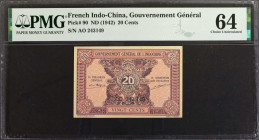 FRENCH INDO-CHINA. Gouvernement General. 20 Cents, ND (1942). P-90. PMG Choice Uncirculated 64.

Estimate: USD 30-50
