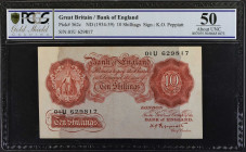 GREAT BRITAIN. Lot of (3). Bank of England. 10 Shillings, 1 & 10 Pounds, ND (1934-86). P-362c, 363c & 379c. PCGS GSG Choice Very Fine 35 to PMG Choice...