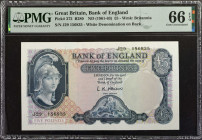 GREAT BRITAIN. Bank of England. 5 Pounds, ND (1961-63). P-372. PMG Gem Uncirculated 66 EPQ.

Estimate: USD 100-150