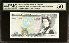 GREAT BRITAIN. Bank of England. 5 Pounds, ND (1988-91). P-378f. PMG About Uncirculated 50.

Estimate: USD 50-100