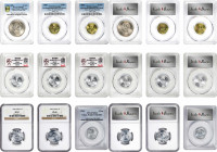 CHINA. Sextet of Mixed Denominations (6 Pieces), 1956-2000. All NGC or PCGS Certified.

1) Yuan, 1981. PCGS MS-65. KM-18. Great Wall of China. 2) 5 ...