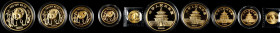 CHINA. Gold Proof Set (5 Pieces), 1986-P. Average Grade: GEM PROOF.

A set of 100 Yuan (Fr-B4; PAN36A), 50 Yuan (Fr-B5; PAN-37A), 25 Yuan (Fr-B6; PA...