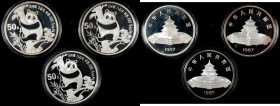 (t) CHINA. Trio of 50 Yuan Proofs (3 Pieces), 1987. Panda Series. Average Grade: GEM PROOF.

KM-168; PAN-57A. Each sold with original display case a...