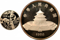 CHINA. 100 Yuan, 1988. GEM PROOF.

KM-189; PAN-77A. Mintage: 5,000. Sold in original case of issue with COA #1622.

Estimate: USD 300-500
