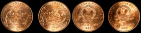 (t) CHINA. Duo of Copper 5 Yuan (2 Pieces), 1993. Panda Series. Average Grade: UNCIRCULATED.

KM-469; PAN-208A. Sold with original display cases. 
...
