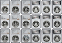 CHINA. Nonet of 10 Yuan (9 Pieces), 1996. Panda Series. All NGC Certified.

KM-892; PAN-270A. All small date variety. Grades range from MS-66 to MS-...
