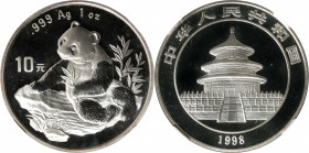 (t) CHINA. 10 Yuan, 1998. Panda Series. NGC MS-68.

KM-1126. Small date variety.

Estimate: USD 300-400