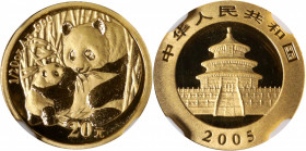 CHINA. 20 Yuan, 2005. Panda Series. NGC MS-70.

Fr-B18; KM-1586; PAN-392A.

Estimate: USD 100-200