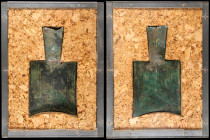 CHINA. Spring and Autumn Period. Hollow Handle Square Shoulder Spade Money, ND (650-400 B.C.). VERY FINE.

Hartill-2.45. Symbol appears to be "Ji" o...
