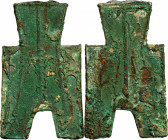 CHINA. Zhou Dynasty. Warring States Period. Flat Handled Square Foot Spade Money, ND (ca. 350-250 B.C.). VERY FINE.

cf. Hartill-3.202. Weight: 5.84...