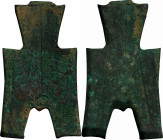 (t) CHINA. Zhou Dynasty. Warring States Period. Square Foot Spade Money, ND (ca. 350-250 B.C.). Graded "82" by Zhong Qian Ping Ji Grading Company.

...