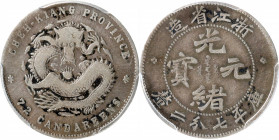 CHINA. Chekiang. 7.2 Candareens (10 Cents), ND (1898-99). Hangchow Mint. Kuang-hsu (Guangxu). PCGS Genuine--Cleaned, VF Details.

L&M-285; K-122; KM...