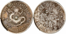 CHINA. Chekiang. 3.6 Candareens (5 Cents), ND (1898-99). Hangchow Mint. Kuang-hsu (Guangxu). PCGS Genuine--Environmental Damage, VF Details.

L&M-28...