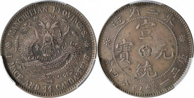 (t) CHINA. Manchurian Provinces. 1 Mace 4.4 Candareens (20 Cents), ND (ca. 1909). Fengtien Mint. Hsuan-t'ung (Xuantong [Puyi]). PCGS AU-50.

L&M-497...