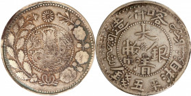 (t) CHINA. Sinkiang. 5 Mace (Miscals), AH 1326 (1908). Kashgar Mint. Kuang-hsu (Guangxu). PCGS EF-40.

L&M-750; KM-Y-25.1; WS-1233.

Estimate: USD...